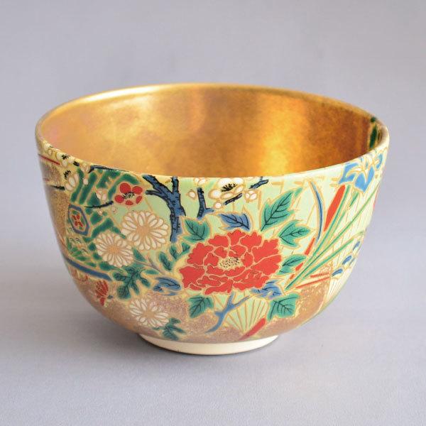 茶碗 茶道具 加藤良峰 作 金砂子 緋扇茶碗 : 茶道具専門店 (有)菊池