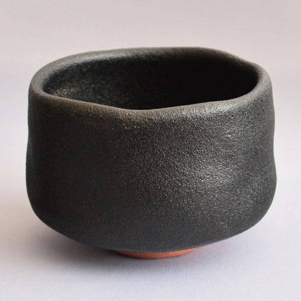 茶碗 茶道具 寒川栖豊作 紀州焼 那智黒 茶碗 : 茶道具専門店 (有)菊池