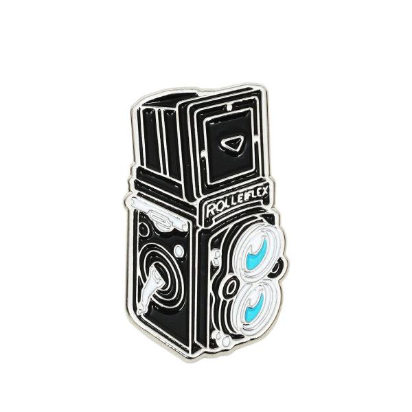 【ネコポス便配送】Rollei (ローライ) カメラ型 ピンバッジ ROLLEIFLEX シルバー