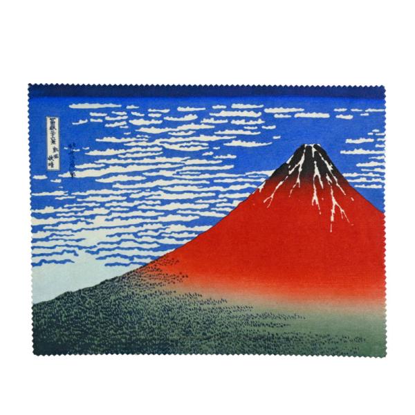 【ネコポス便配送商品】 エツミ クリーニングクロス お土産クロス 浮世絵シリーズ 赤富士 メガネ スマートフォン カメラ レンズ 　VE-5380