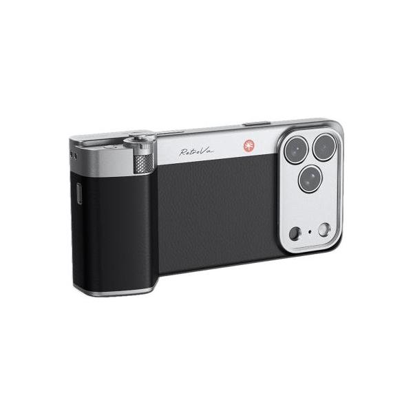 PGYTECH  RetroVa グリップキット スマホグリップ クラシック レトロデザイン 外部記録ストレージ  (iPhone 17 Pro Max用 / グラファイトブラック)　P-PG-102