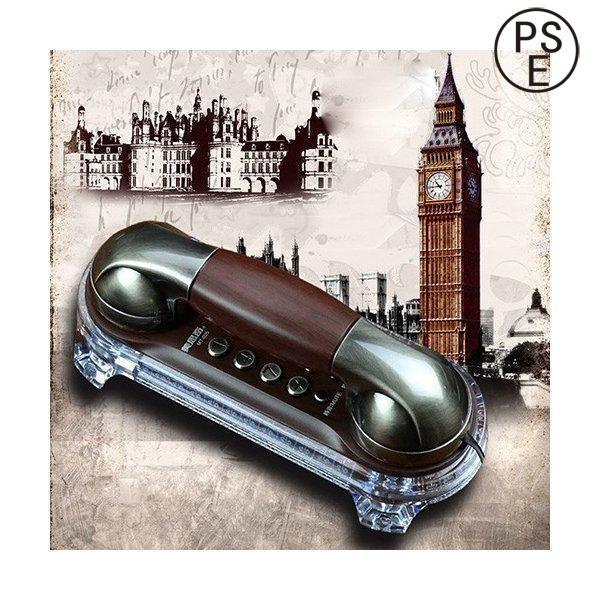 電話機 レトロ 固定電話 インテリア プレゼント☆タイプ選択：A、B☆ナンバーディスプレイなどの付加機能には対応しておりません。☆着信入り時、透明なベースがヒントライトします。 ☆機能とインテリアの二つを兼ね備えた固定電話。☆一台でお部屋の...