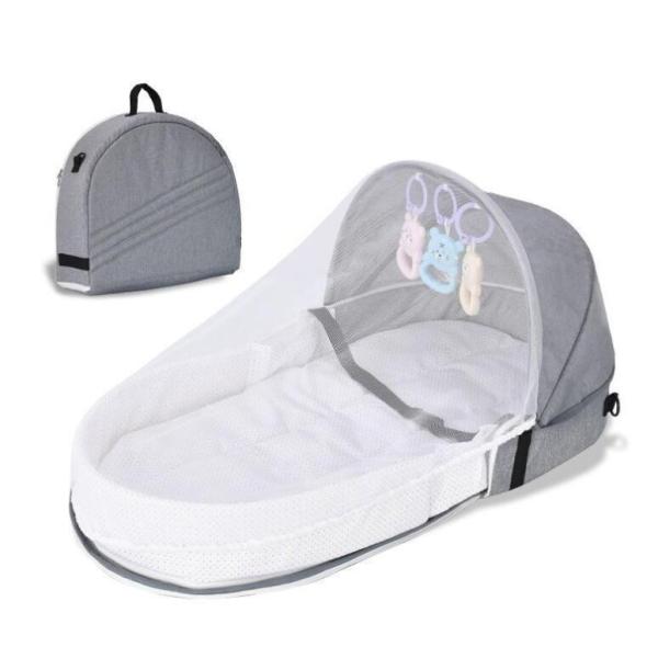 ベビーベッド 折りたたみ 赤ちゃん ベッドインベッド ベビー 簡易 ミニ ベッド 持ち運び 収納 添い寝 ガード 寝返り防止 永く使える ガードクッション注意：ロットによって、本物は右下のlogoがないです。【赤ちゃんもママも安心】ママのお...
