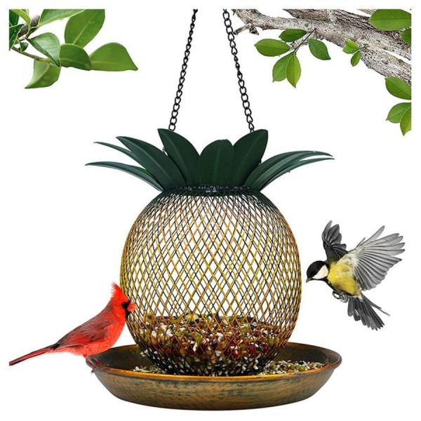 耐久性のあるメッシュバードフィーダー、廃棄物なし：すべての金属構造を備えたソーラーハンギングバードフィーダーは耐久性を表しており、今後何年も裏庭の焦点となります！フィーダートレイにスペースがある場合にのみ、新しい種子が自動的に落ちることを可...