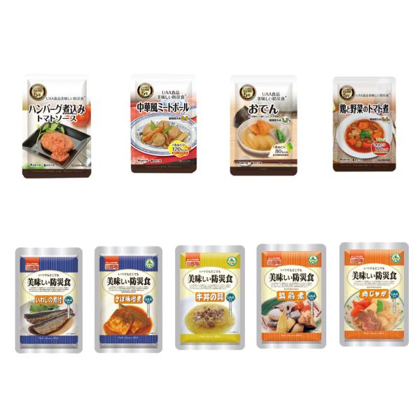 商品内容：さばの味噌煮 いわしの煮付 ハンバーグ煮込みトマトソース 筑前煮 肉じゃが 牛丼の具 中華風ミートボール おでん 鶏と野菜のトマト煮中華風ミートボール おでん 鶏と野菜のトマト煮、各一袋殺菌方法：気密性容器に密封し、加圧加熱殺菌賞...