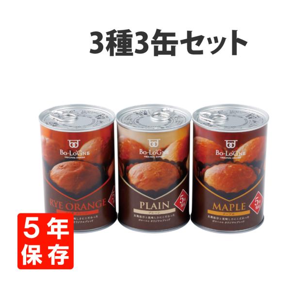 非常食 備蓄deボローニャ 3種類 3缶セット 5年保存食 おすすめ パンの缶詰