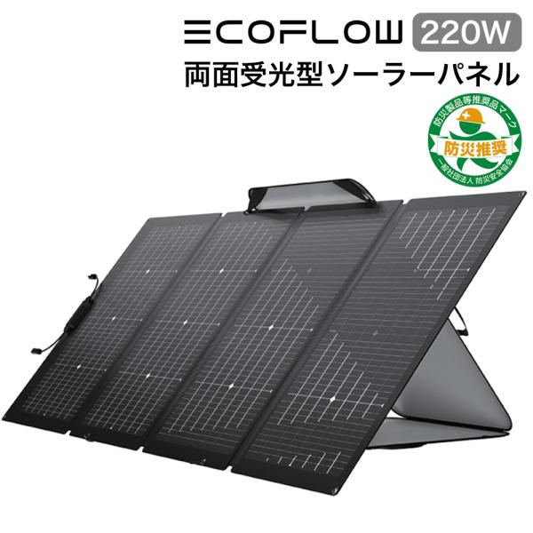 ECOFLOW ソーラーパネル 両面受光型 220W SOLAR220W-JP : 防災グッズ