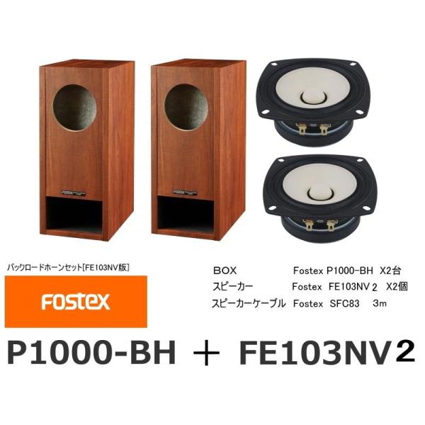 FOSTEX P1000-BH + FE103NV2 (フォステクス 10cm口径 バック FOSTEX P1000-BH + FE103NV2 (フォステクス 10cm口径 バック