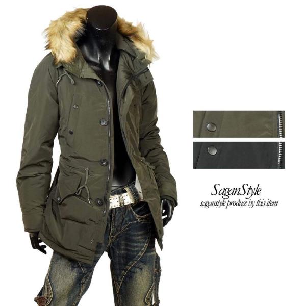 モッズコート メンズ コート フェイクファー付き ミリタリー