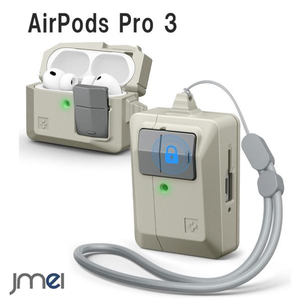 エアポッズプロ AirPods Pro 第3世代 ケース 初代Mac風 クラシックLS Classic LS 2025年用 カバー 耐衝撃 落下防止 ロック構造 ワイヤレス充電対応 ストーン