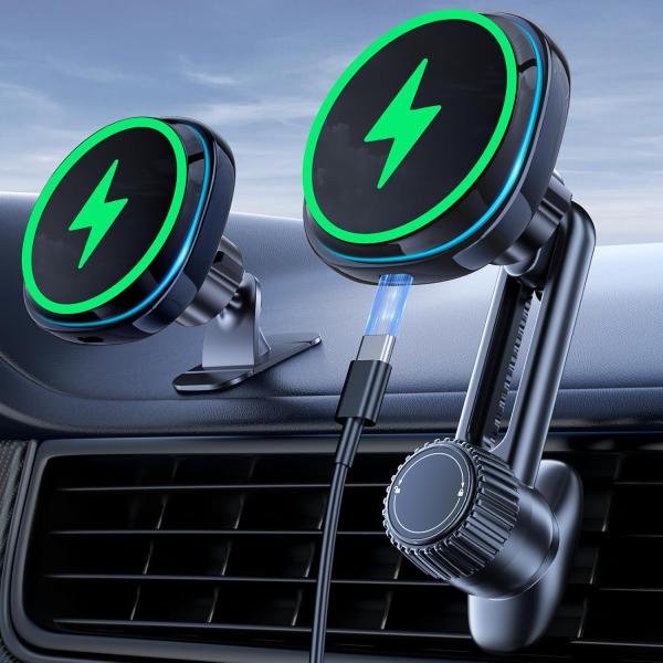 スマホホルダー 車 車載ホルダー マグセーフ magsafe スマホスタンド 車 携帯ホルダー 取り付け簡単 全車種対応 多機種対応 車載ホルダー 15W PROチャージング