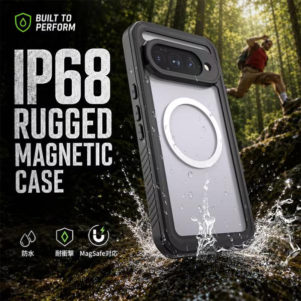 Pixel 11 Pro XL ケース 完全防水 MagSafe対応 Pixel11ケース グーグル ピクセル11 プロ XL スマホケース 耐衝撃 IP68 防塵 ワイヤレス充電 カバー マグネット
