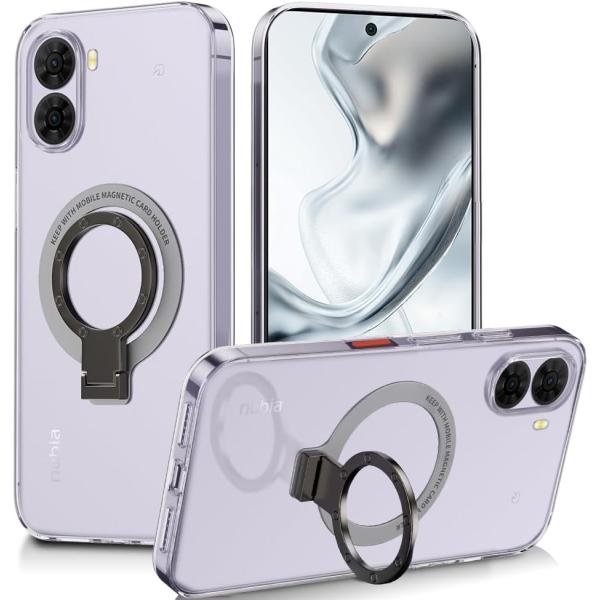 Nubia S2 A504ZT ケース 透明 リング付き Nubia S2 クリア ZTE Nubia S2 A504ZT ケース スタンド機能 擦り傷防止 滑り止め 落下防止 スマホケース ヌビア S2