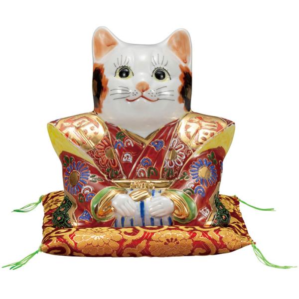 本日特価 送料無料 ギフト 置物 開運 新品 K6 1521 盛 ６号福助猫 縁起物 九谷焼 和風 Hlt No