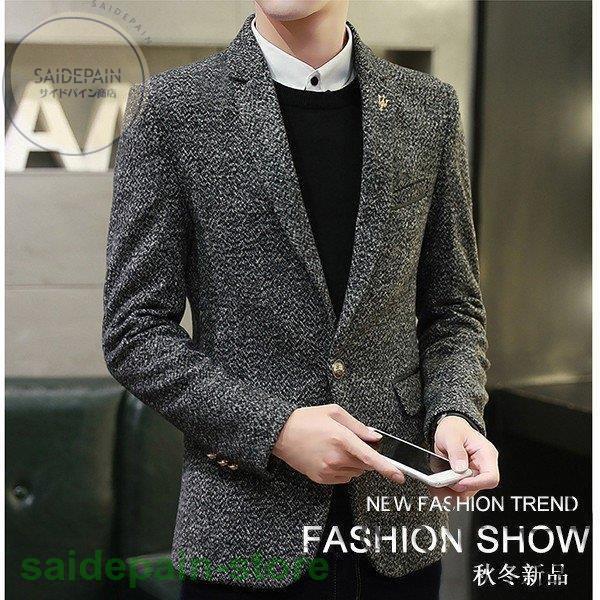 テーラードジャケット メンズ テーラード ジャケット ブレザー スーツ チェック柄 長袖 ビジネス 紳士用 通勤 アウター Jacket 細身 春 秋 冬 Cx Xb3 サイドパイン商店 通販 Yahoo ショッピング