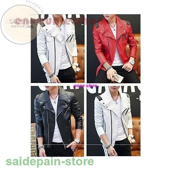 非常に高い品質 ブルゾン ライダースジャケット レザージャケット メンズ P 春物 ブルゾン ライダースジャケット レザージャケット メンズ 春物 ジャンパー アウター ライダース 細身 Pu革 革ジャン お兄系 保温 防風 Puレザー ジャケット Kasmed Uz