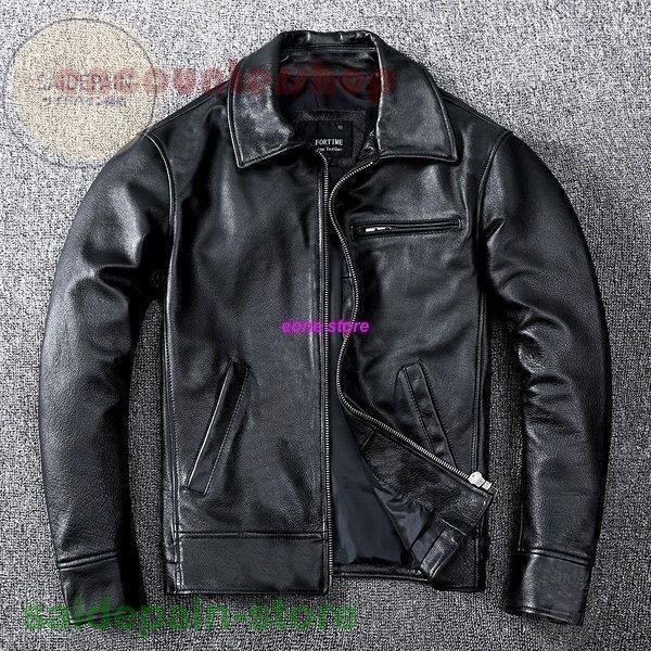 お手頃価格 ブランド 細身 スリムタイプ ショート シングル 牛革 ライダース バイク 本革 メンズ レザージャケット 革ジャン すっきりしたデザインでスマートな シングル ジャケット レザーコート ミリタリー ジャケット