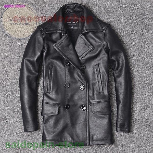 直送商品 メンズ レザージャケット 革ジャン ワイルドなデザインで男らしい 本格的な革ジャン 本革 レザーコート ミリタリー ジャケット ブランド 細身 スリムタイプ ロング ダブル 牛革 ライダース バイク ジャケット Www Classicreplacements Com