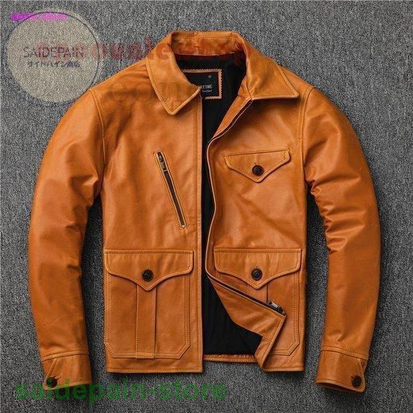おすすめ すっきりしたデザインでスマートな シングル 革ジャン レザーコート ミリタリー ジャケット ブランド 細身 スリムタイプ ショート シングル 羊革 ライダース バイク 本革 メンズ レザージャケット ジャケット Vixpark Com