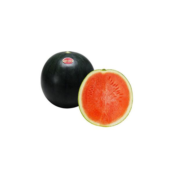 シャリ感に富み、糖度13度前後。　美味しい種なしスイカ中玉種の新定番。　果重は４本３果どり栽培で３〜４kg前後。　着果性に優れ、多収が見込める。