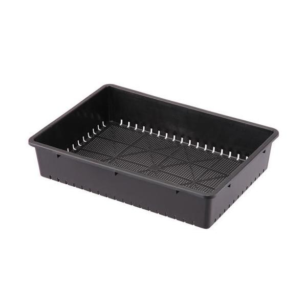 通水性・通気性のよい底穴構造のため、タネまき・さし木・さし芽用として最適です。サイズ： 約幅５０．５m×奥行３６m×高さ１０．７cm素材：ポリプロピレン土容量：10Ｌカラー：ブラック