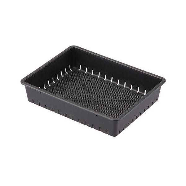 通水性・通気性のよい底穴構造のため、タネまき・さし木・さし芽用として最適です。サイズ： 約幅３４．５m×奥行２７m×高さ７．５cm素材：ポリプロピレン土容量：3Ｌカラー：ブラック