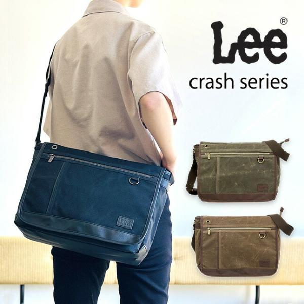 ショルダーバッグ メンズ 斜めがけ かっこいい 320-4034 Lee リー crash ショルダーバッグ フラップショルダー かぶせショルダー 斜めがけバッグ カジュアル かっこいい ビンテージ感 パラフィン素材 イヤホンホール付き 男子 男性 メンズ 通勤 通学 お買い物 旅行 修学旅行 Lee（リー） ショルダーバッグ メンズ 斜めがけ crash フラップ