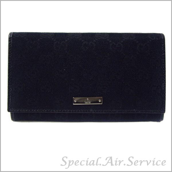 GUCCI グッチ 二つ折り長財布 GGキャンバス ブラック 233192 GUCCI グッチ 二つ折り長財布 GGキャンバス ブラック 233192