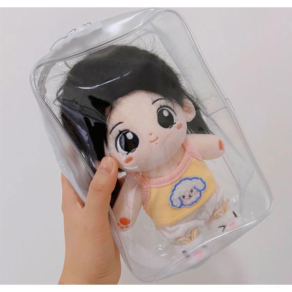 ちびぬいポーチ クリアバッグ 推し活 透明 白 丸型 20cm クリアポーチ ぬいポーチ ホワイト 白 バッグ型 痛バ 透明 ぬい