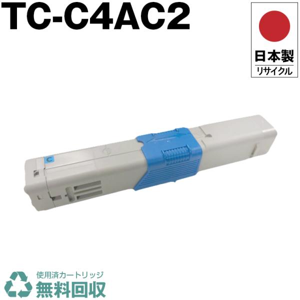 日本製 送料無料 TC-C4AC2 シアン 単品 オキ プリンター用 リサイクル
