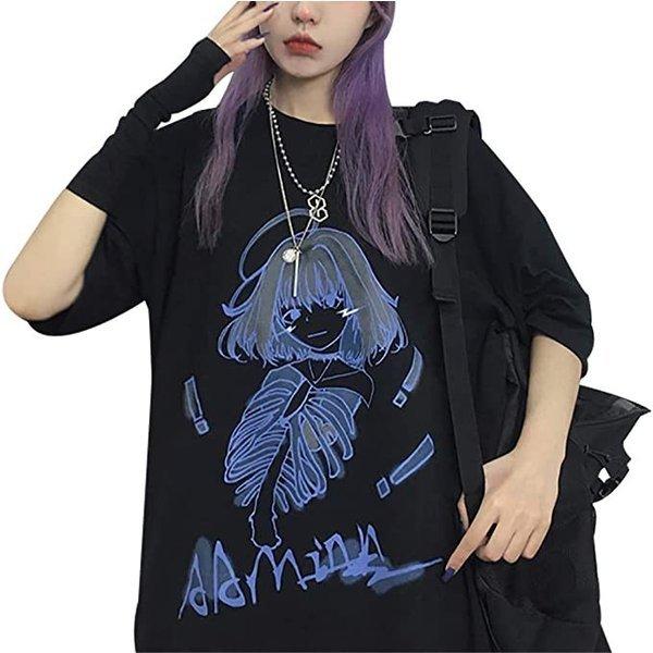 かわいい 韓国 Tシャツ 原宿系 ファッション レディース ゆったり カジュアル チュニック アニメ 図案 無地 ３色 トッ S S 齋藤商店ヤフー店 通販 Yahoo ショッピング
