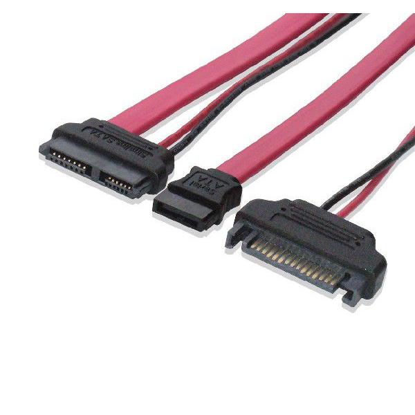 Slimline SATA⇔SATA、SATA電源変換ケーブル30cm : エスエージェー