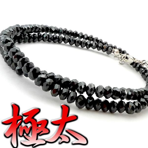 ブラックスピネル ネックレス メンズ 40cm ショート パワーストーン 