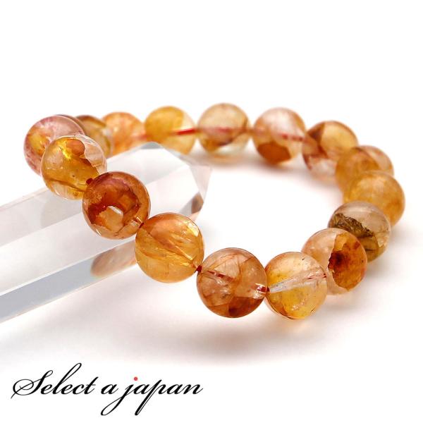 1点もの 現品」 天然 オーラクォーツ ブレスレット 11.7mm