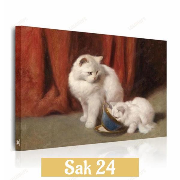 絵画 壁飾り 壁掛け 油絵 猫 アートパネル 猫の絵 動物の絵 猫の親子