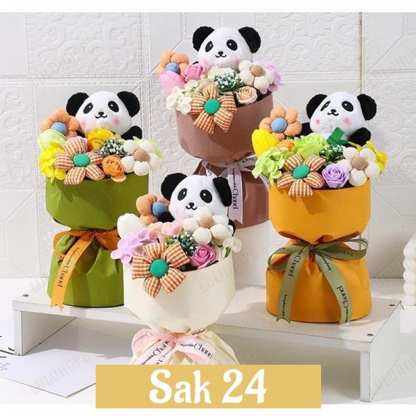 永生花 ソープフラワー ギフト　パンダ 枯れない花 造花 パンダ入り 花束 プレゼントバラ バレンタイン 母の日 お祝い 誕生日 結婚記念日 卒業式 父の日
