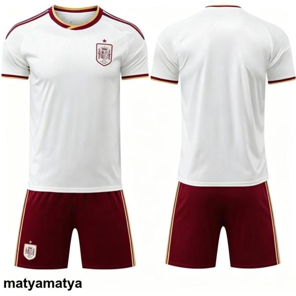 2026 スペイン代表 アウェイサッカーユニフォーム 4 番クバシ 19 番ヤマル ペドリ 新作記念モデル サッカーユニフォーム