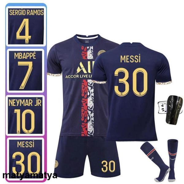 サッカーウェア 子供 大人 22-23新パリホーム特別版ゴールド30番メッシ7番ムバッペ10番ネイマールユニフォームセット