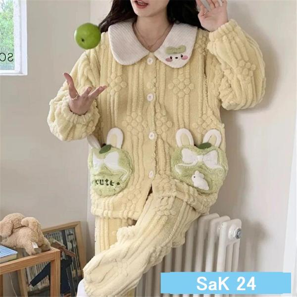 マタニティ パジャマ 冬 モコモコ うさぎ かわいい おしゃれ 長袖 マタニティ ルームウェア 授乳口 付き ウエスト調節 パジャマ 上下セット マタニティ パジャマ