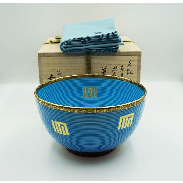 茶道具 菓子器 菓子鉢 交趾 糸目 源氏香彫 吉向十三軒 桐箱 : 新古