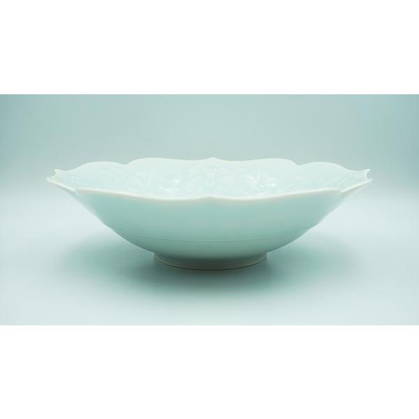 茶道具 鉢 四方輪花鉢 青白磁 唐草 快山窯 化粧箱 : 新古茶道具 さかい