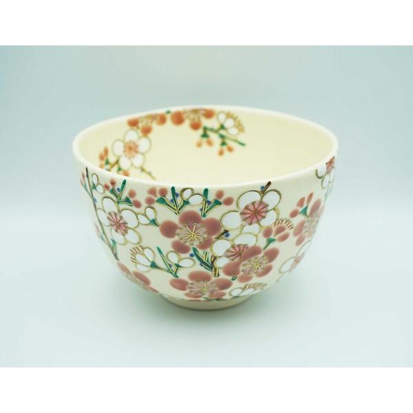 茶道具 茶碗 茶碗 仁清 紅白梅 伊坂清香 化粧箱 : 新古茶道具 さかい