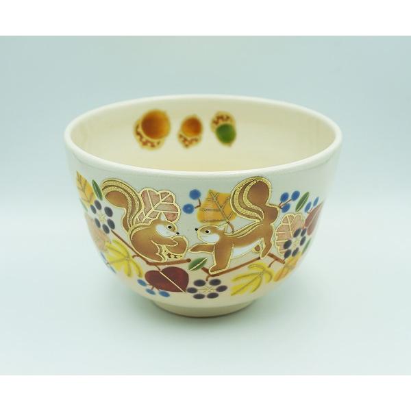 茶道具　色絵茶碗 茶器/茶道具 抹茶茶碗】 色絵茶碗 雪華 小手鞠窯 （青金線