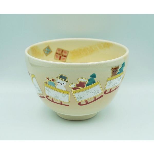 茶道具 茶碗 茶碗 色絵 クリスマスパレード 加藤起楽 化粧箱