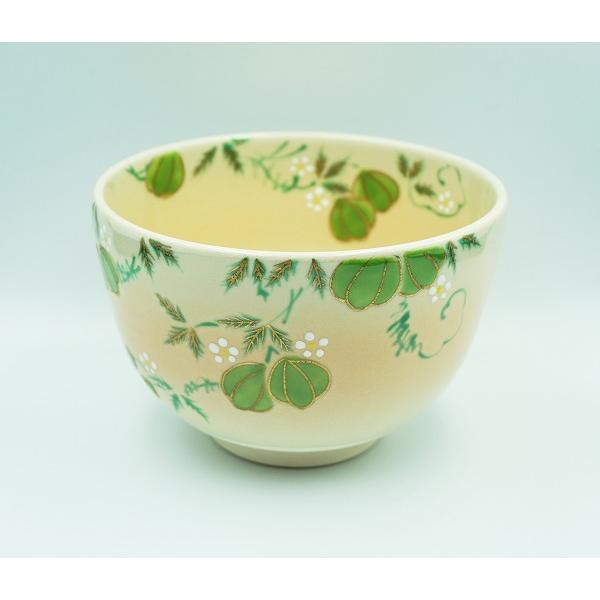 加藤起楽　色絵茶碗　風船かずら 色絵 風船かずら茶碗 (紙箱)加藤起楽 - 茶道具販売 栗林園