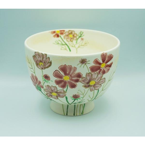 茶道具 茶碗 茶碗 白釉 秋桜 水出宋絢 化粧箱 : 新古茶道具 さかい