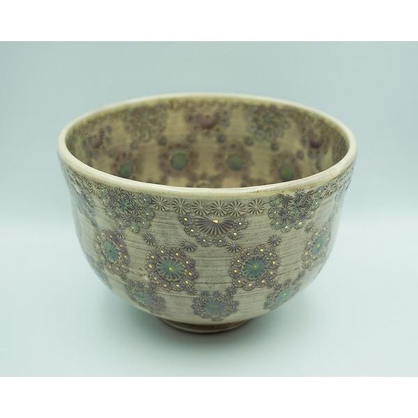 茶道具 茶碗 茶碗 紫彩華紋 森里陶楽 桐箱 : 新古茶道具 さかい ヤフー