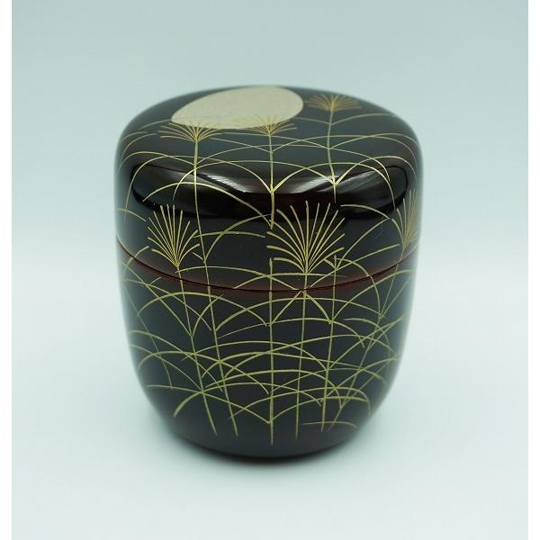 宮田宗景 溜塗 内唐松 蒔絵 中棗 茶道具 共箱/外箱/栞 真作保証 福井県 宮田宗景 溜塗 内唐松 蒔絵 中棗 茶道具 共箱/外箱/栞 真作