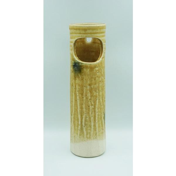 茶道具 花入 花入 黄瀬戸 阿波筒 松本鉄山 桐箱 : 新古茶道具 さかい