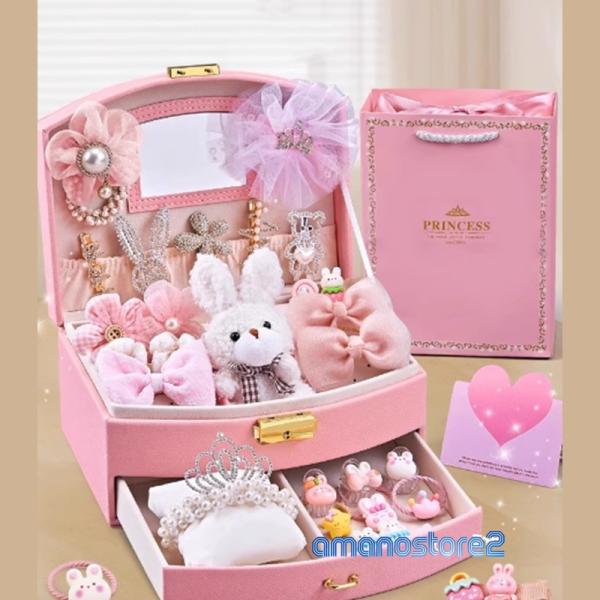 サイズ 本体：10×20×16cm(約)ご注意 ●対象年齢：3歳以上これは子供用雑貨です。必ず、保護者の監視のもとで使用させてください。おもちゃ 女の子 アクセサリーキット 子供 誕生日 クリスマス プレゼント メイクボックス ドレッサー ...